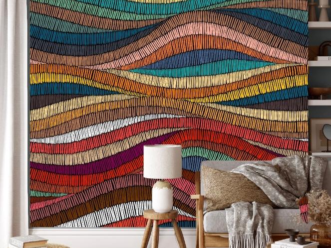 Panelled Wallpaper African Flow