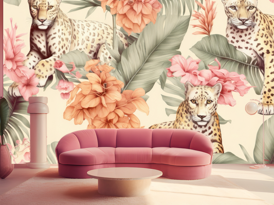 Wallpaper leopard dance