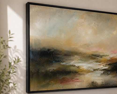 Framed Wall Art Earthlight Echo - Smoked Mocha & Blush