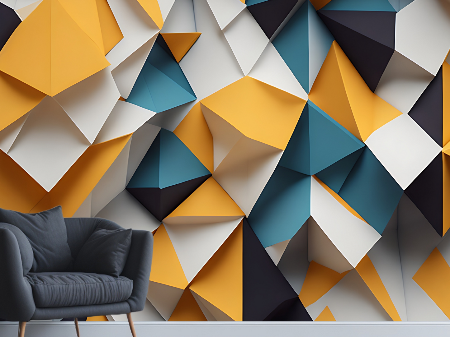Wallpaper 3D Bright geometric cluster