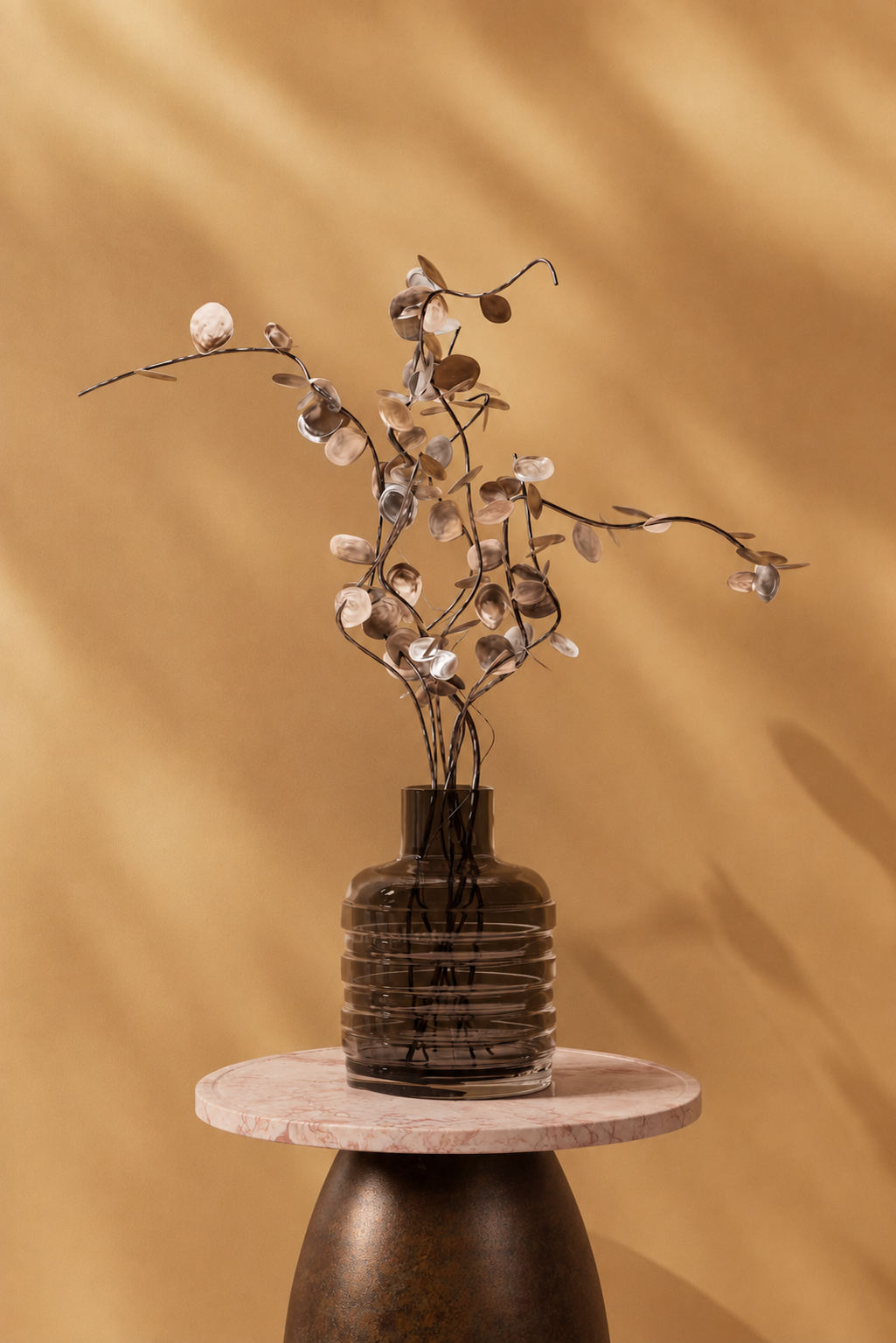 Sterling Marble Side Table in Guilded