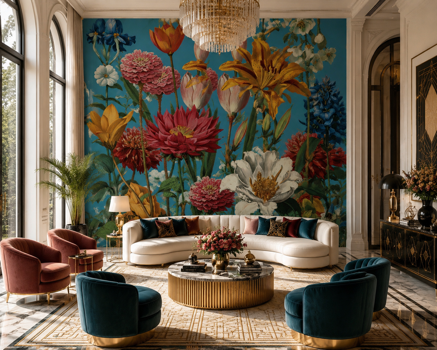 Wallpaper Bloom Noir in Royal Garden