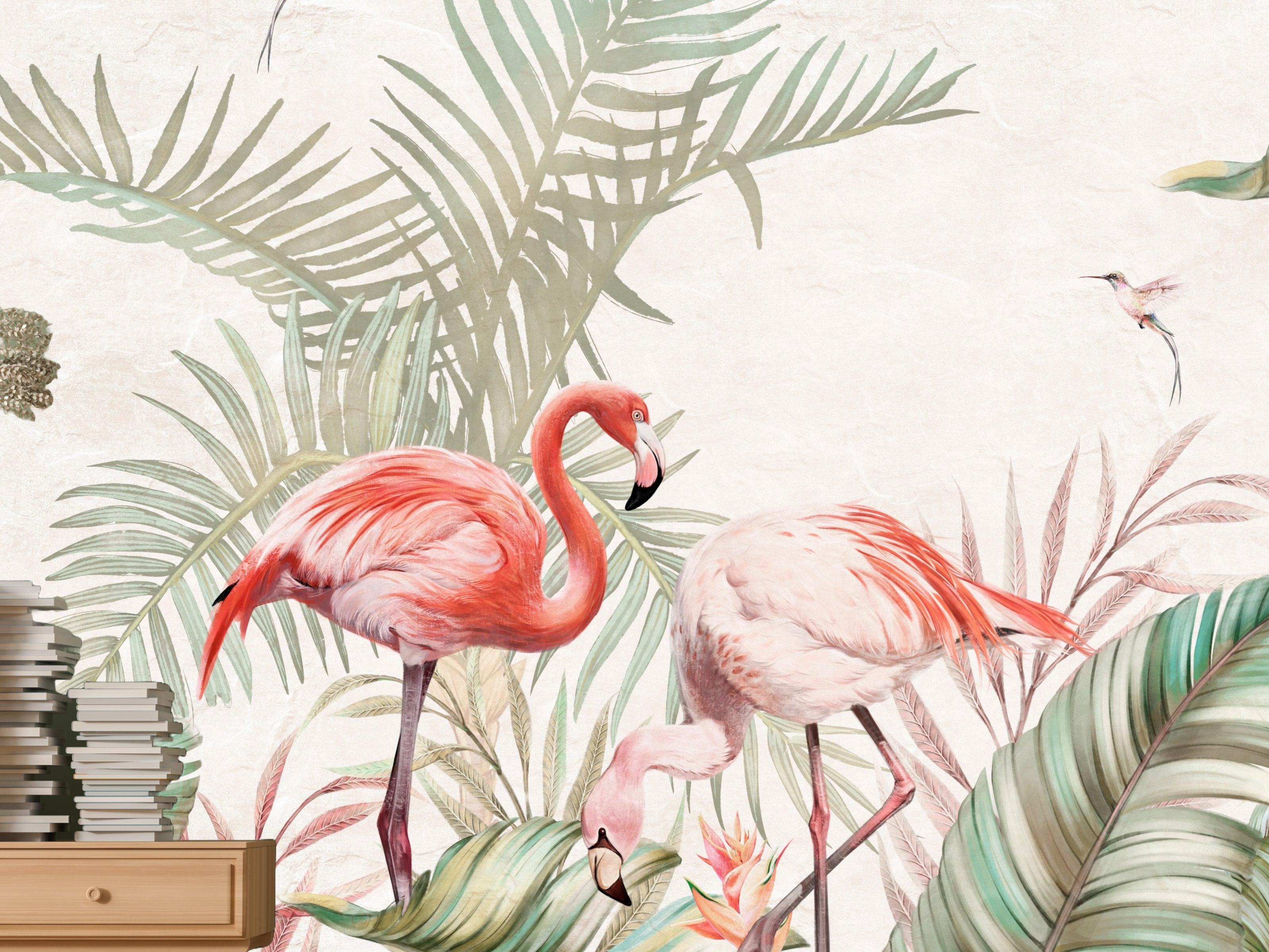 Wallpaper Dancing Flamingo
