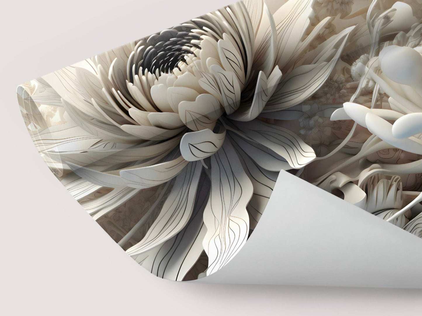 Wallpaper 3D Floral line detail