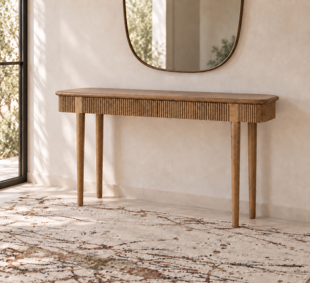The Virelle Fluted Console in Aged Truffle