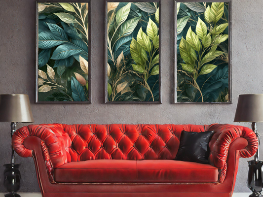 Wall Art set of 3 Foliage Fantasy