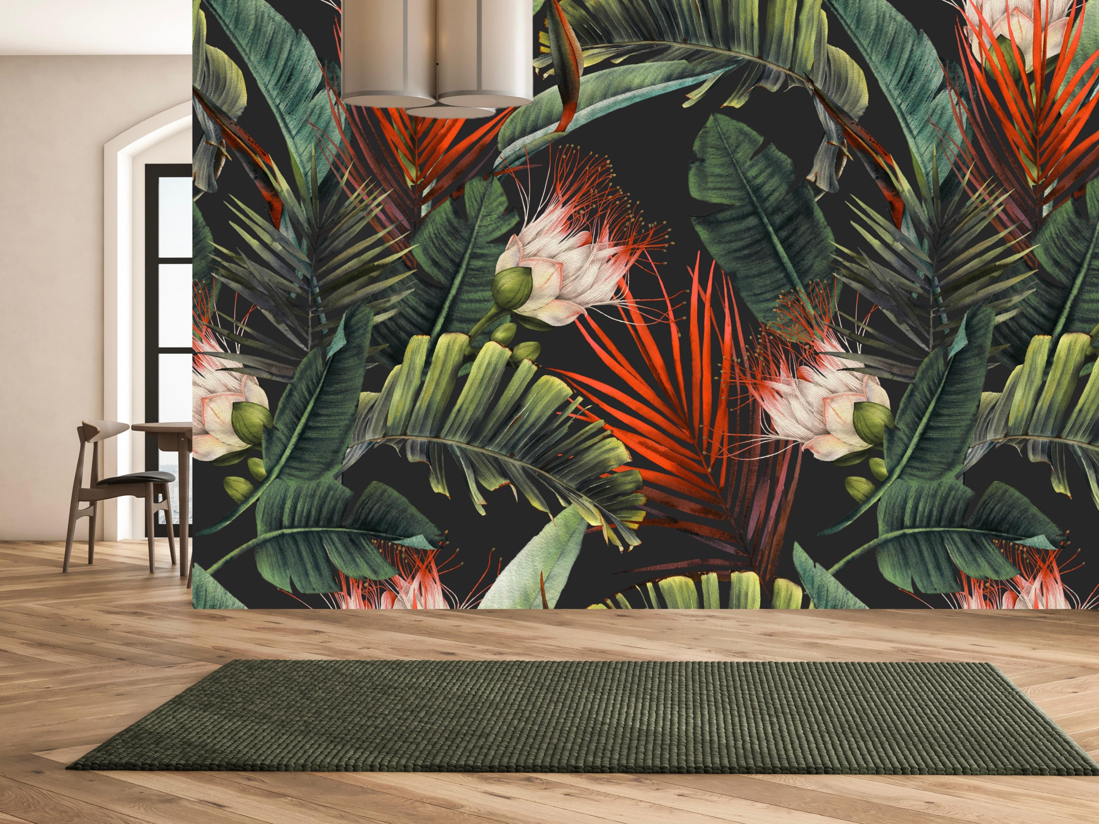 Wallpaper Red Palm Forest