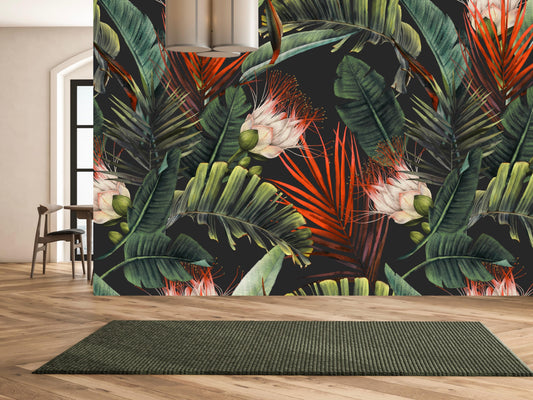 Wallpaper Red Palm Forest