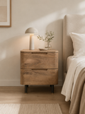 Brugge Wooden Bedside Table Nightstand In Nutmeg