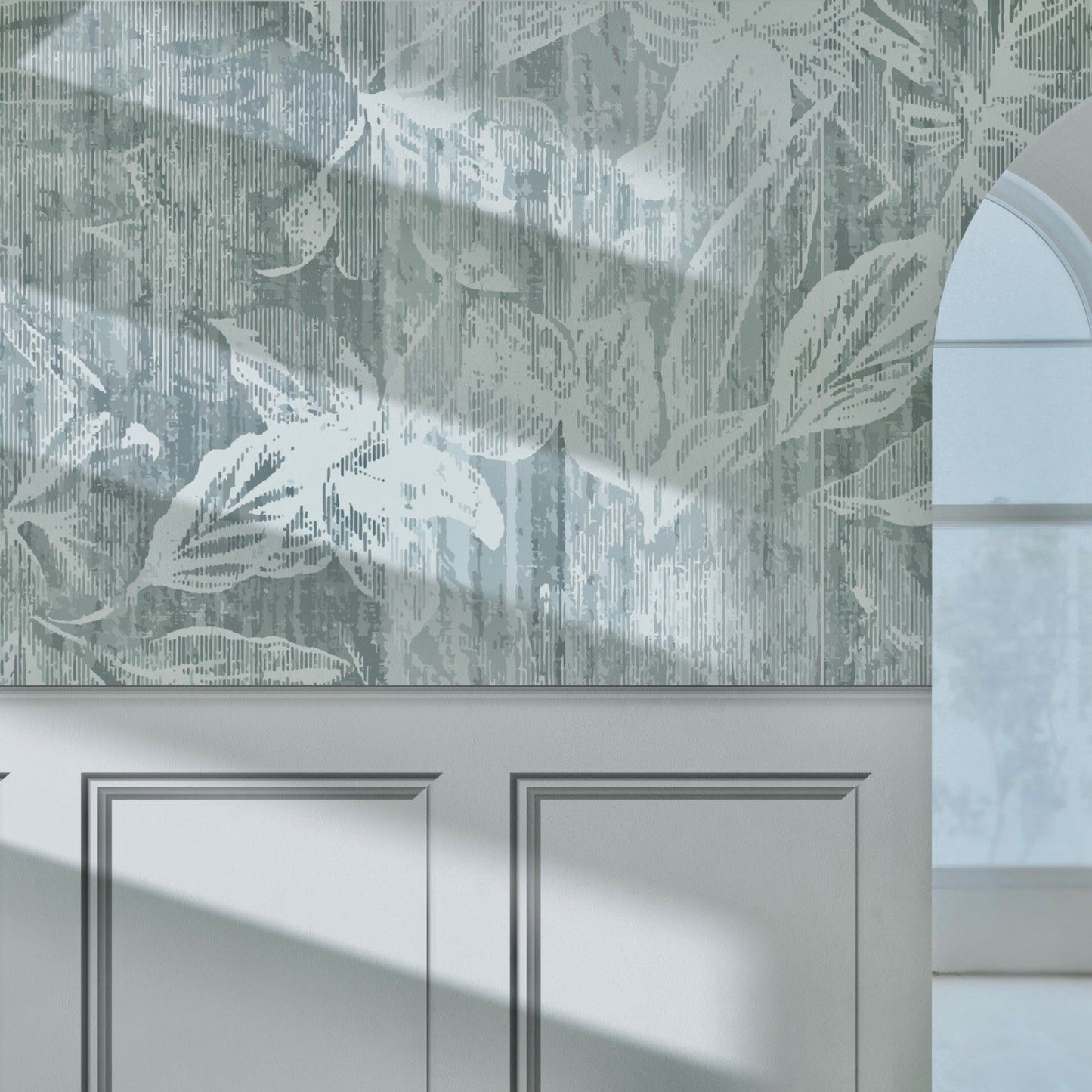 Panelled Wallpaper Scandi Meadow Flowers