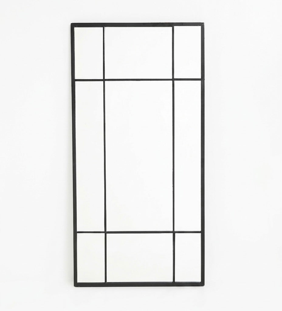 Paned Full Length Mirror - Black
