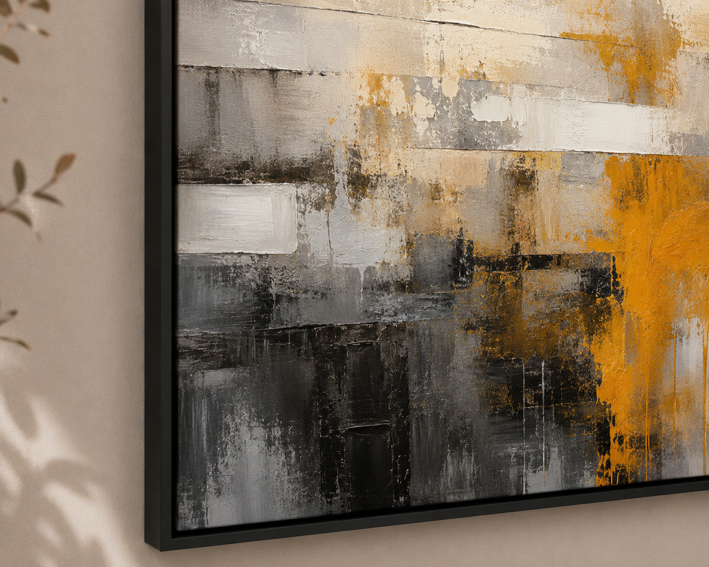 Wall Art Ochre Divide in Amber Noir