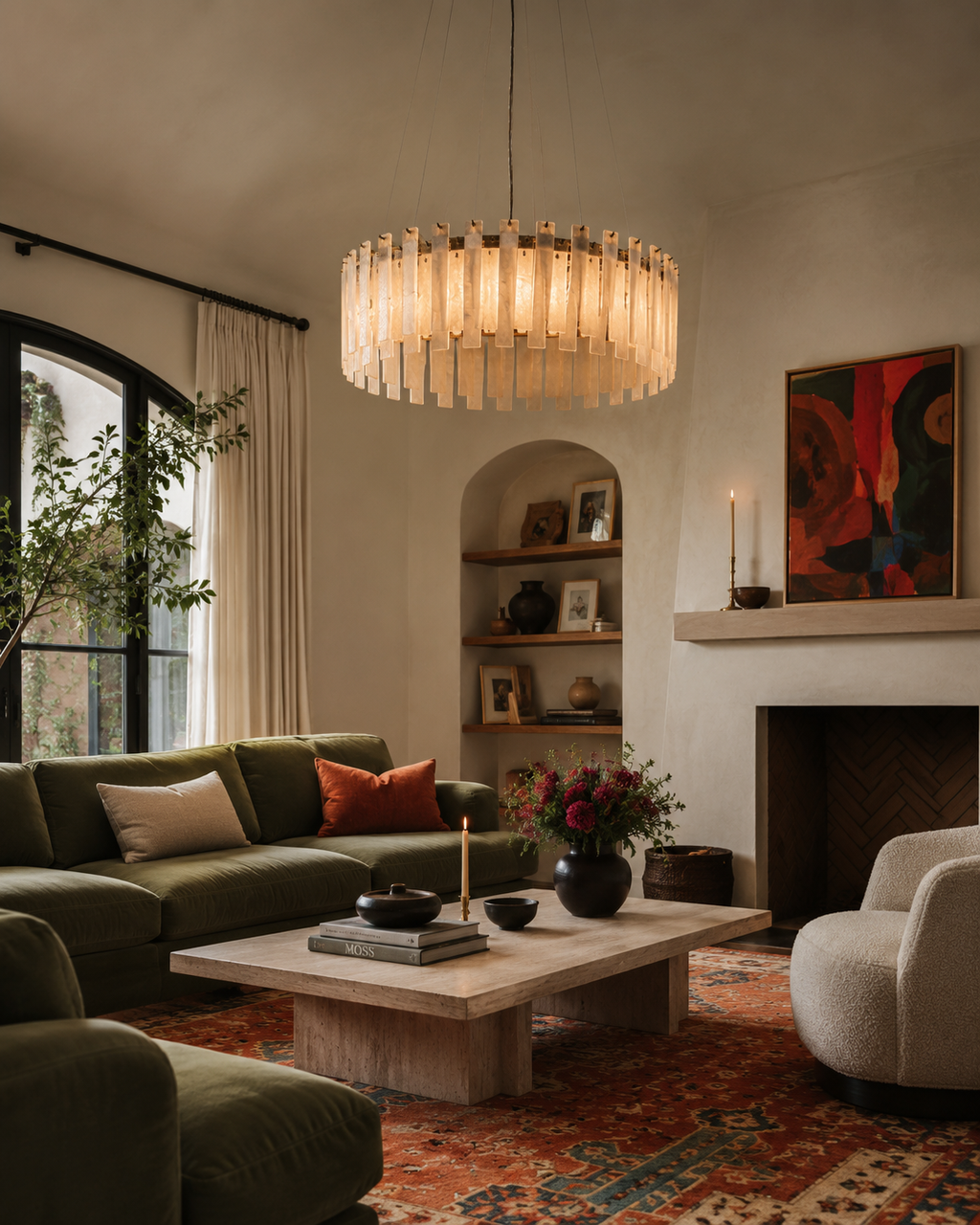 Alabaster Chandelier in Pure