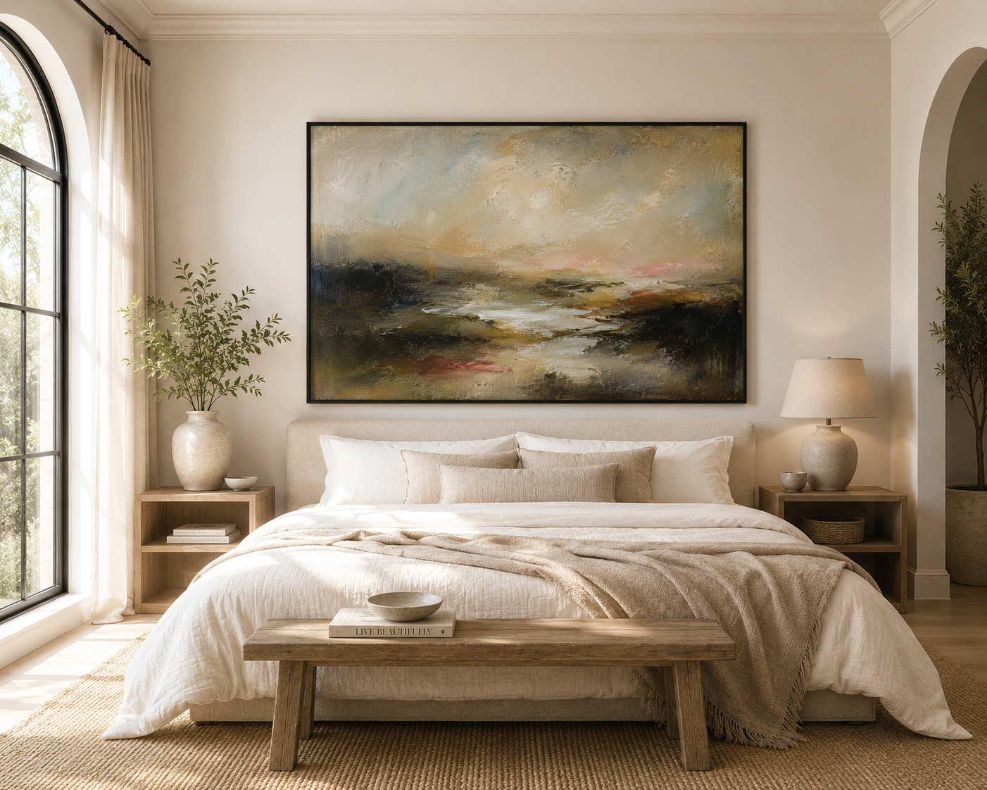 Wall Art Earthlight Echo - Smoked Mocha & Blush