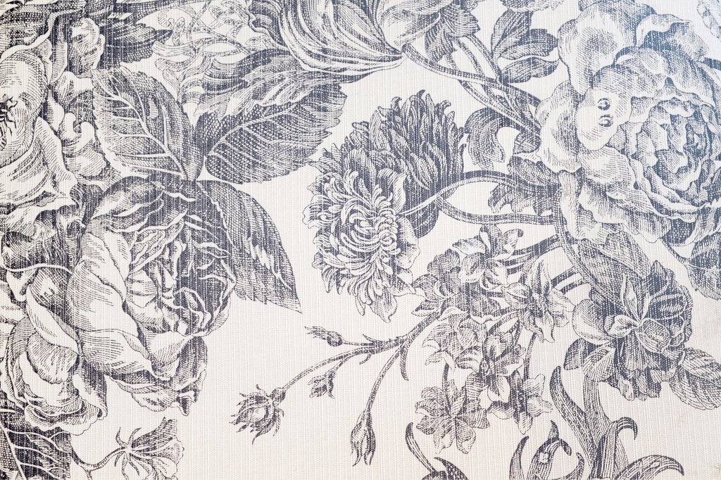 Wallpaper Floral Faded Ink