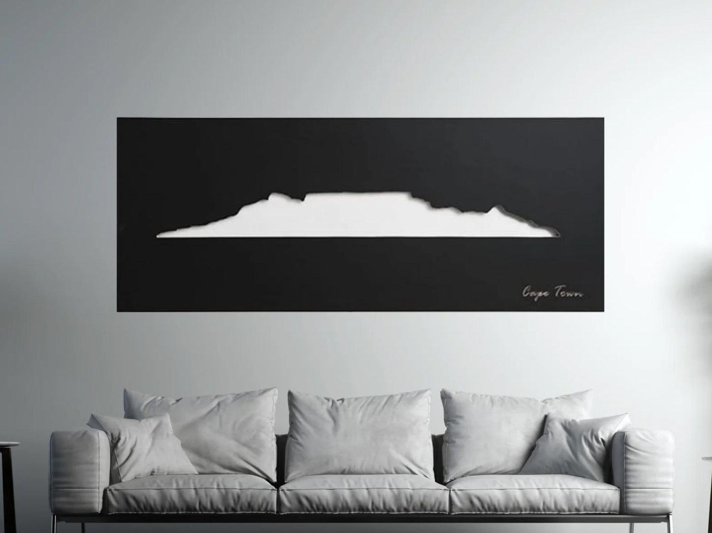 Wall Art Cape Town Skyline Black