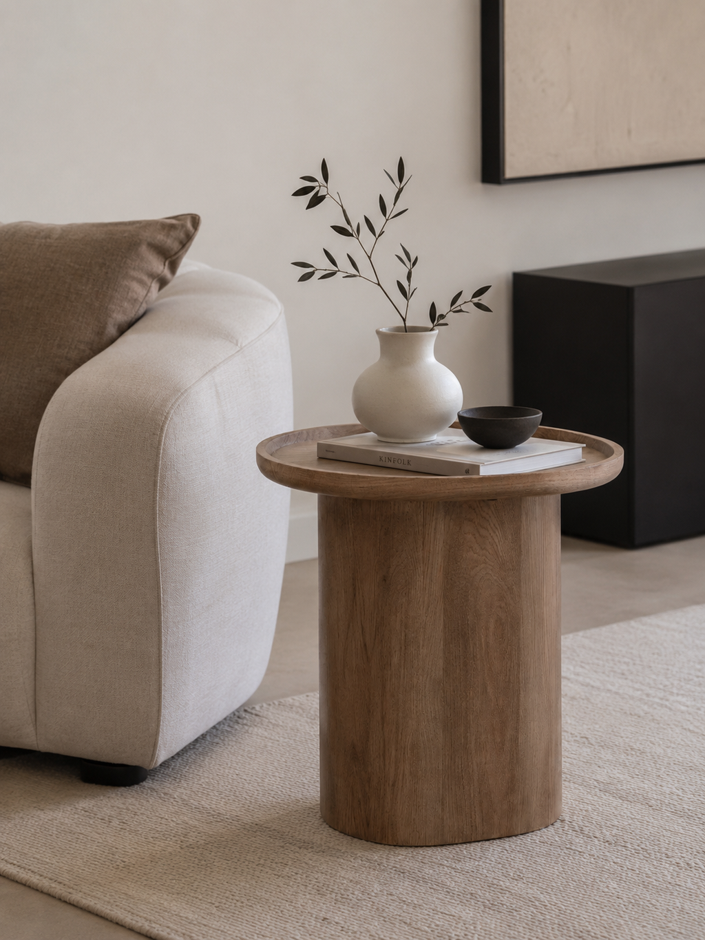 Maurula Oak Side Table in Cumin