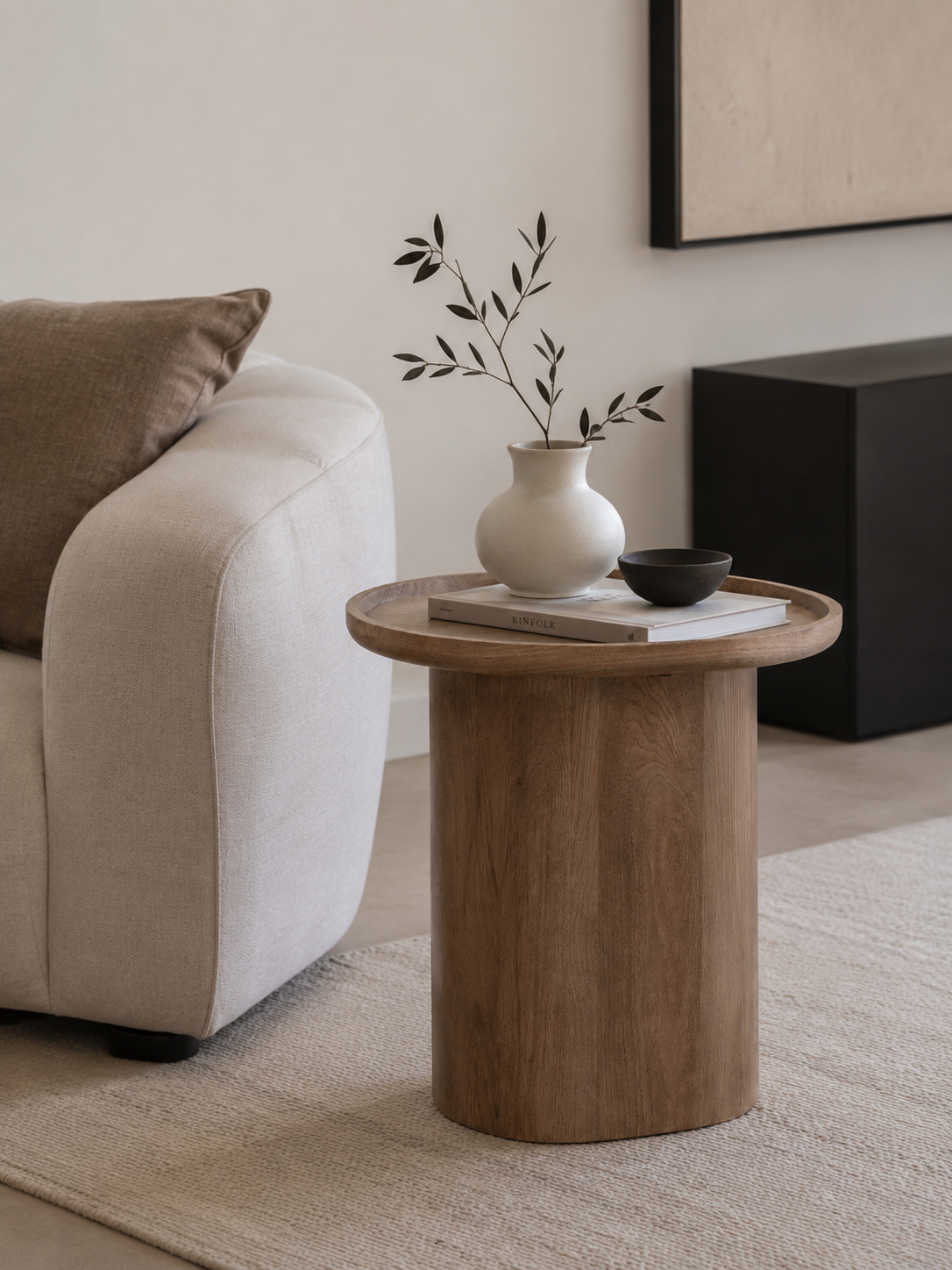 Maurula Oak Side Table in Cumin