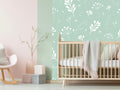 Wallpaper leafy turquoise