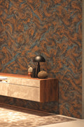 Wallpaper Coppers tone in Rust & Slate