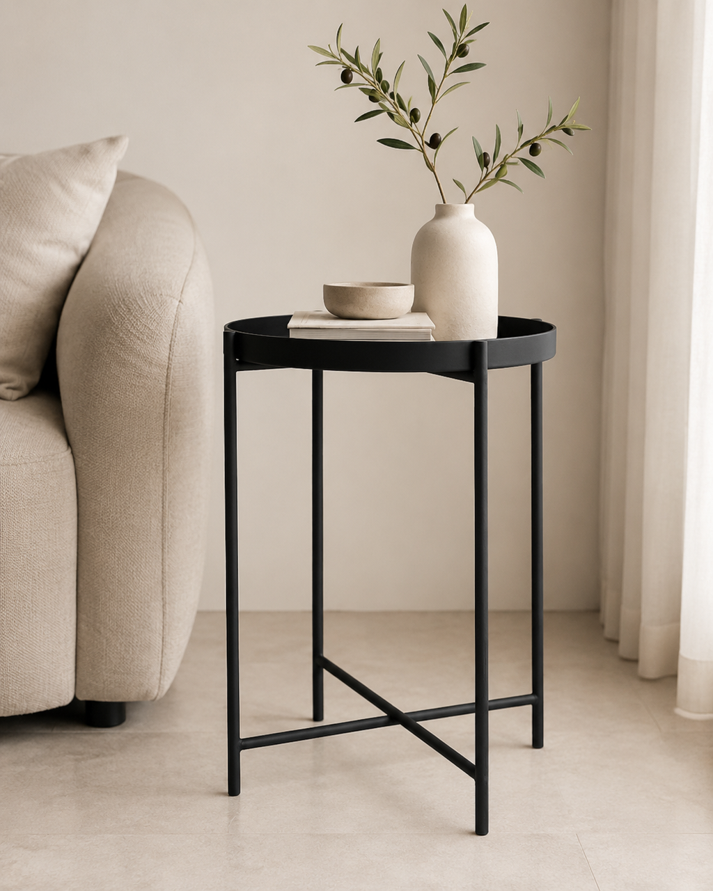 Noiré Side Table in Pepper