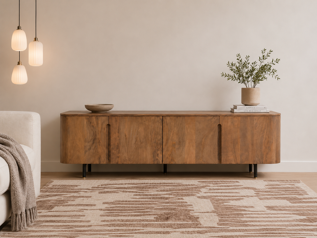 Brugge Wooden TV Console Media Unit in Nutmeg