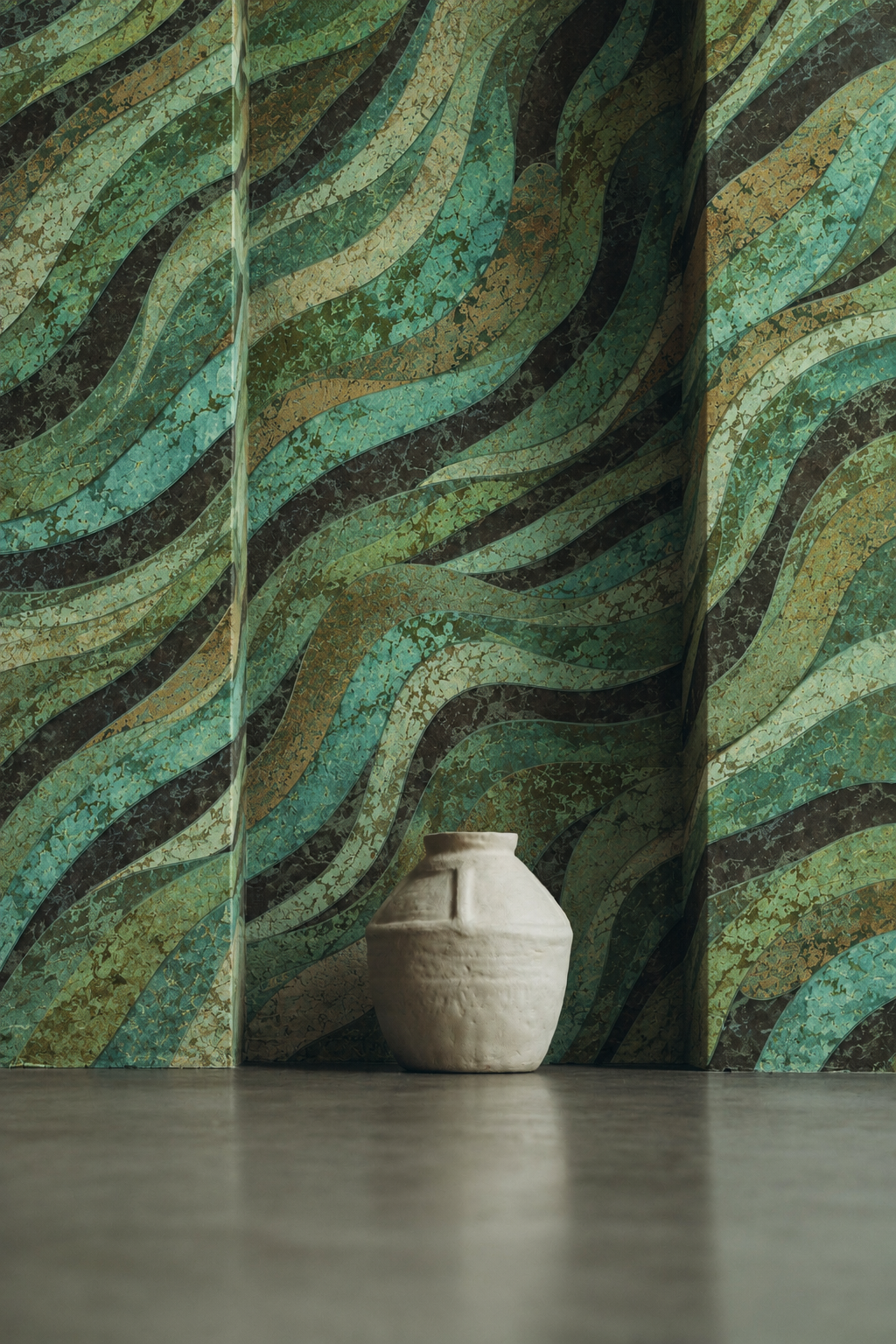Wallpaper Tidal Patina in Silt & Sage