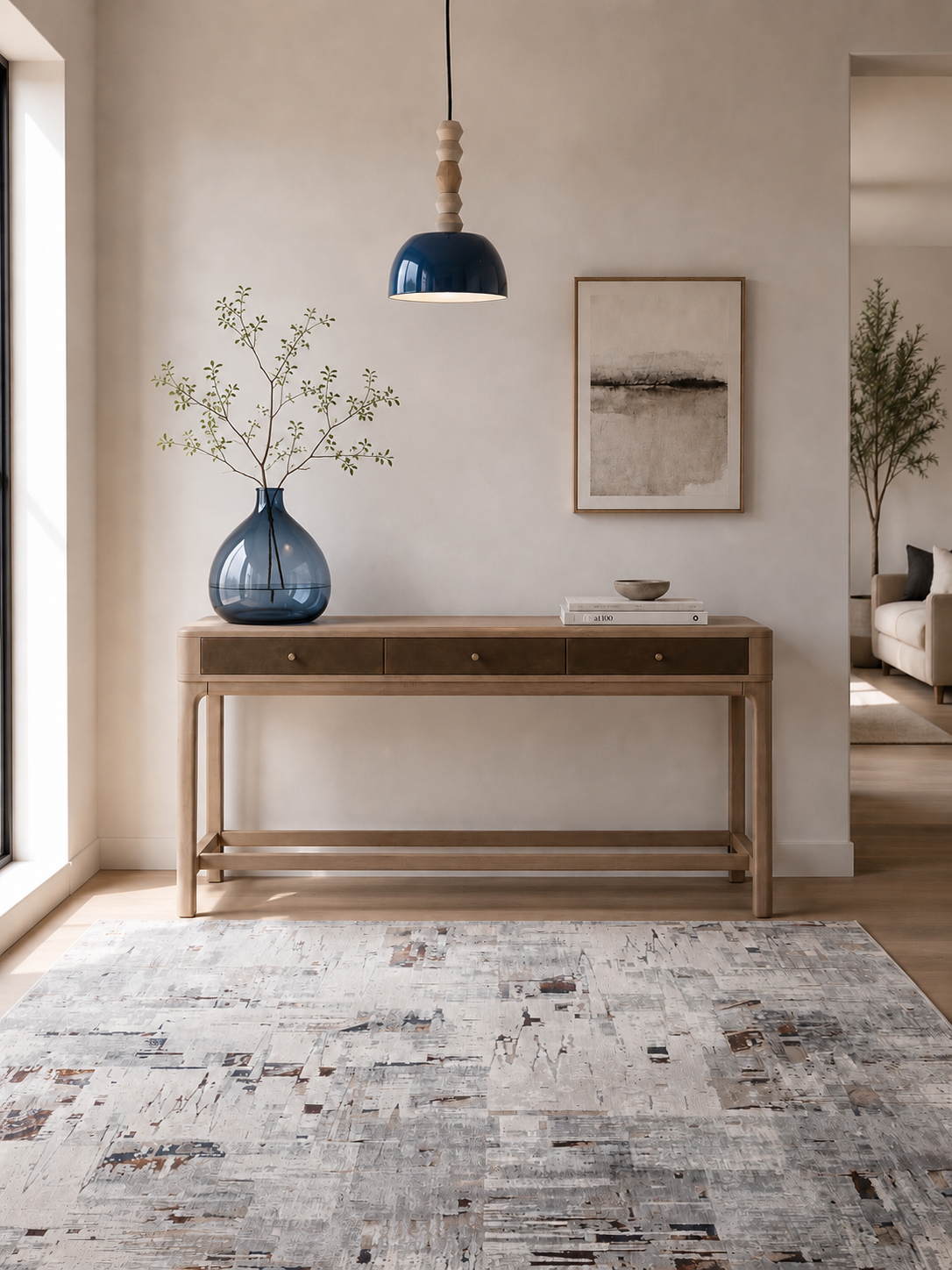Memphis Oak Console in Mocha