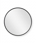 Deep Frame Round Mirror Black