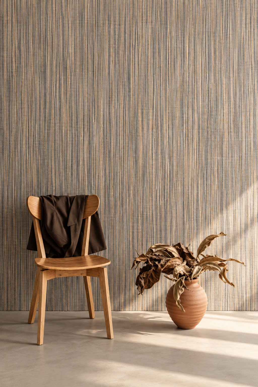 Wallpaper Dune Weave in Mushroom & Chalk