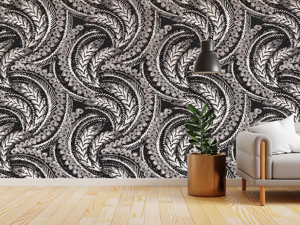 Wallpaper Geometric Feather Detail
