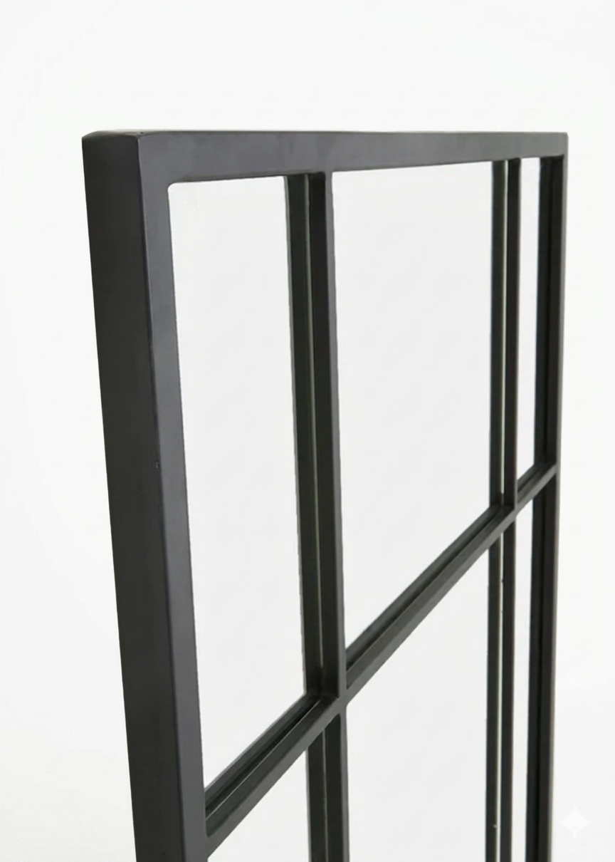 Paned Full Length Mirror - Black