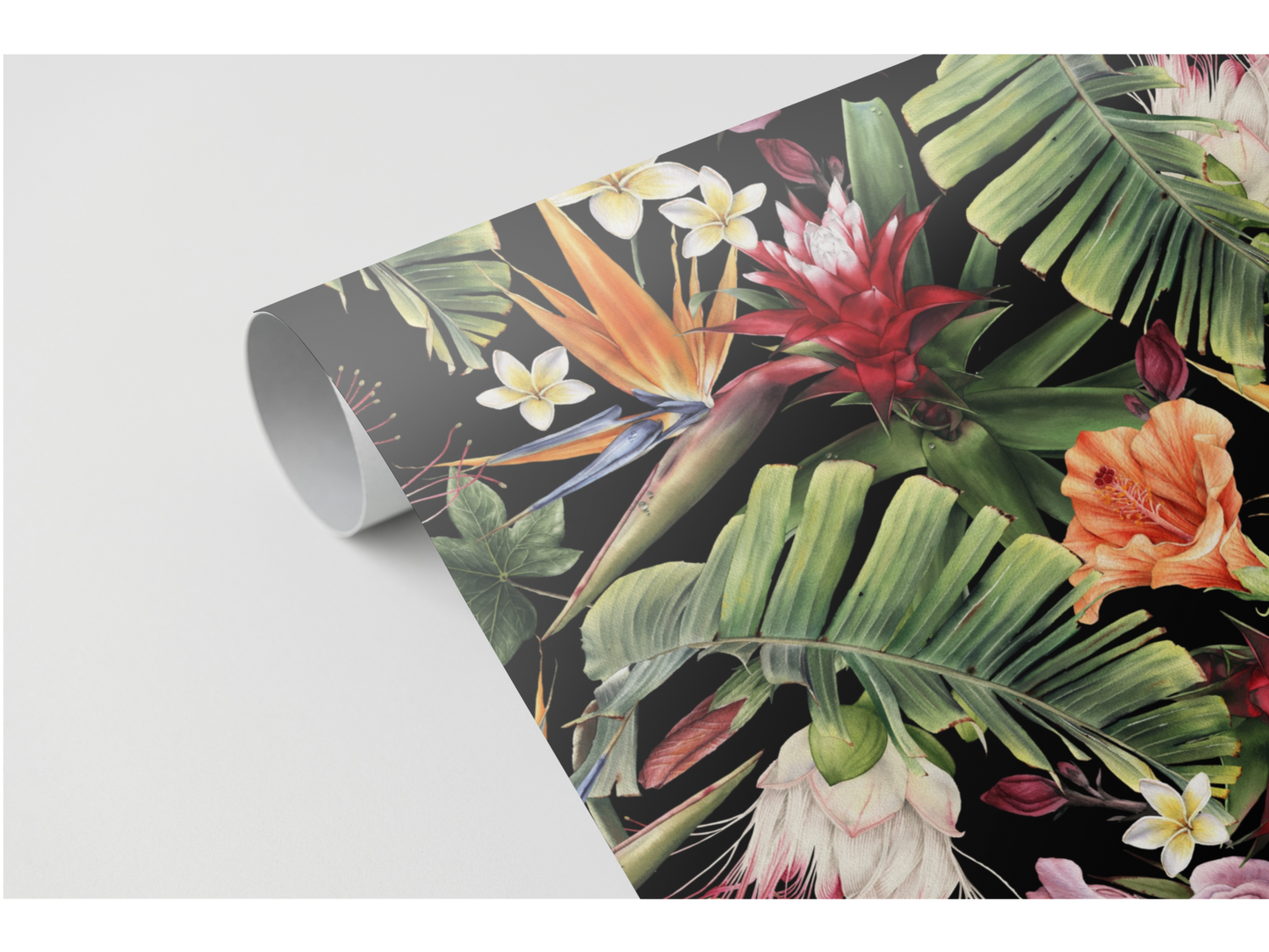 Panelled Wallpaper Red Tropical