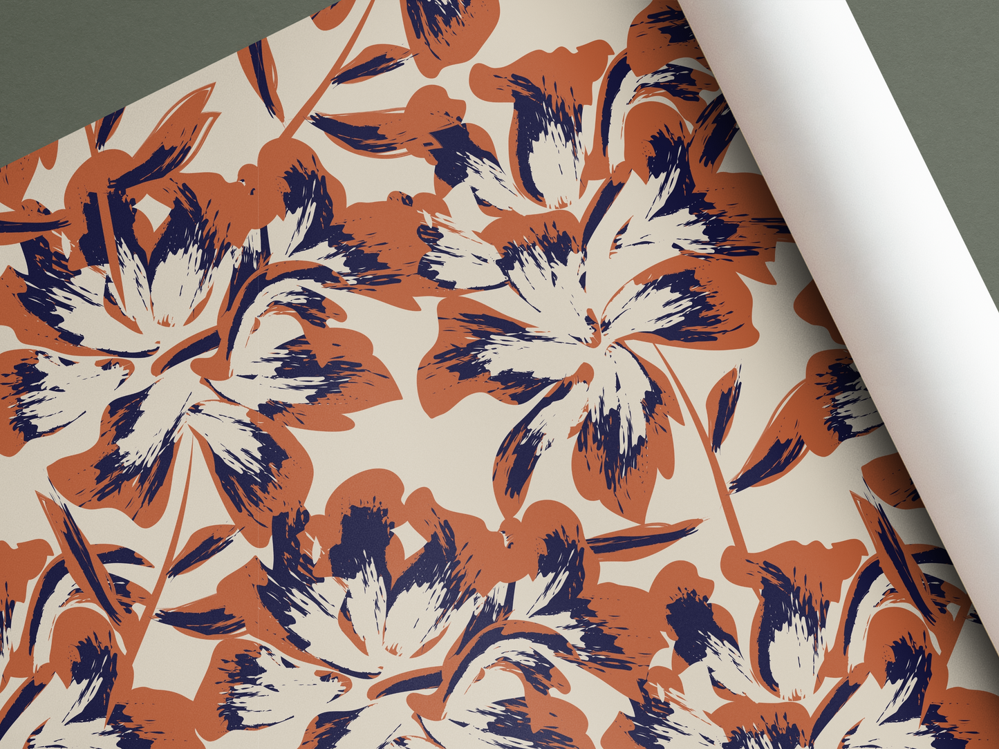 Panelled Wallpaper Focal Blooms