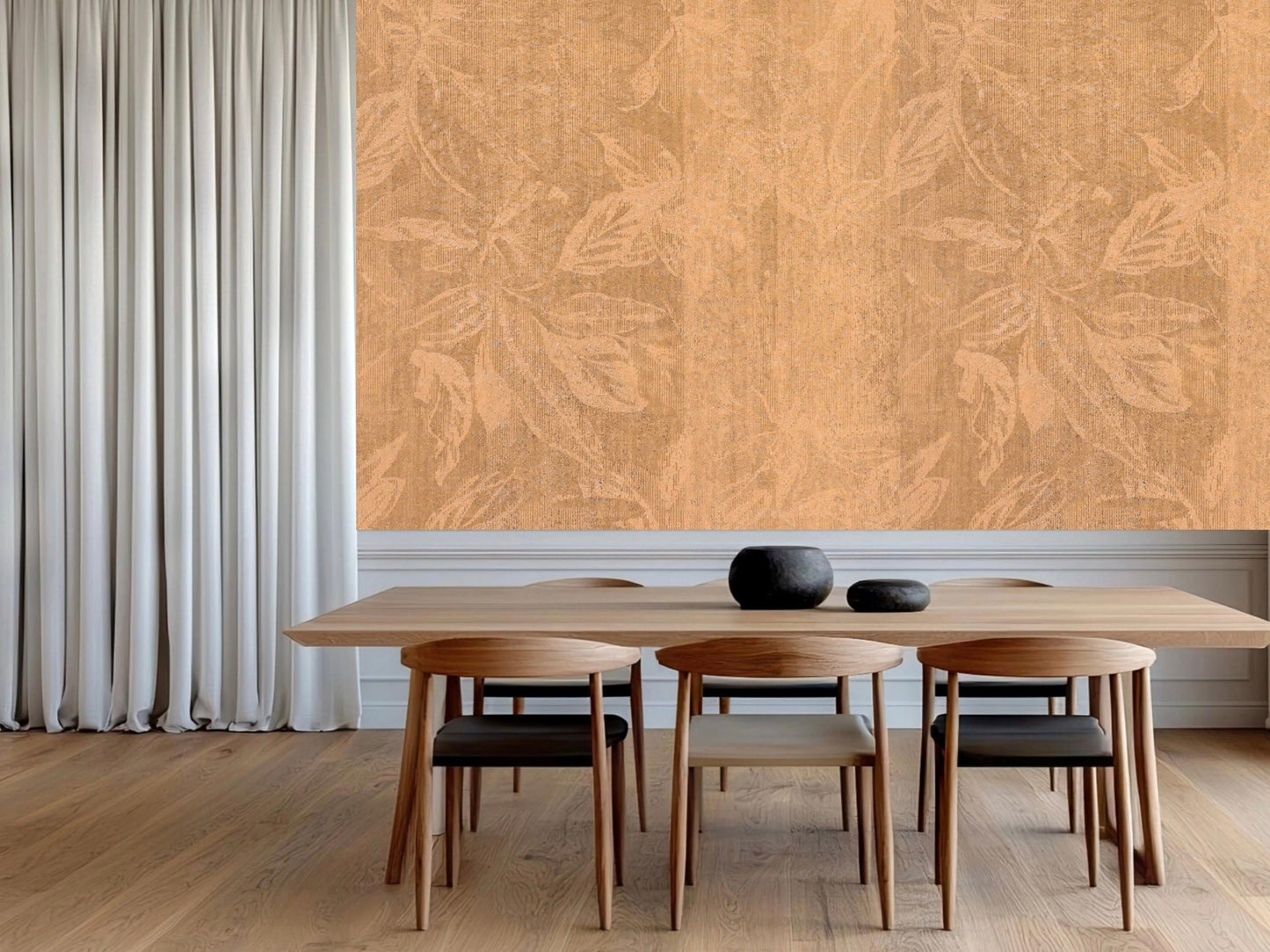 Wallpaper Scandi Meadow in Ochre