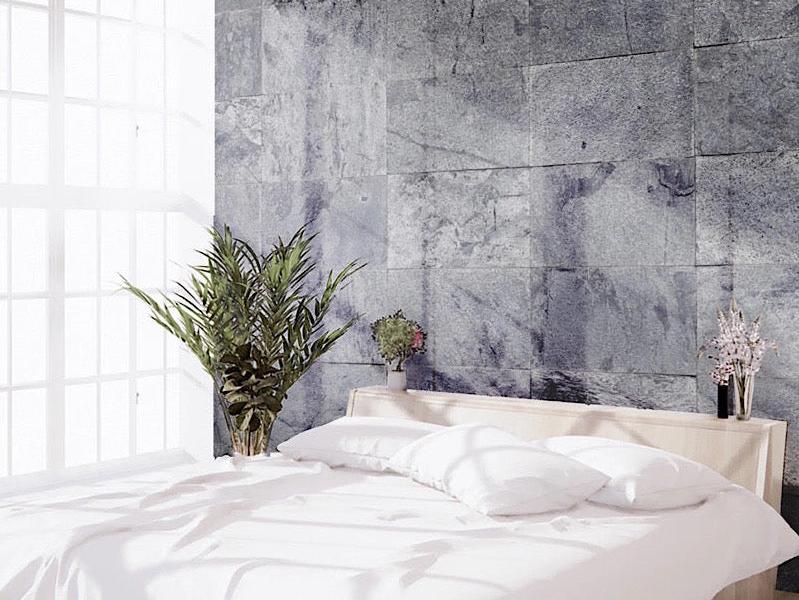 Panelled Wallpaper Slate Grey Brick