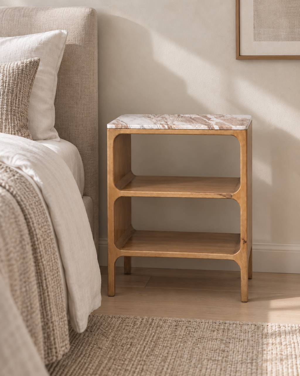 THE SOLENNE MARBLE-TOP NIGHTSTAND
