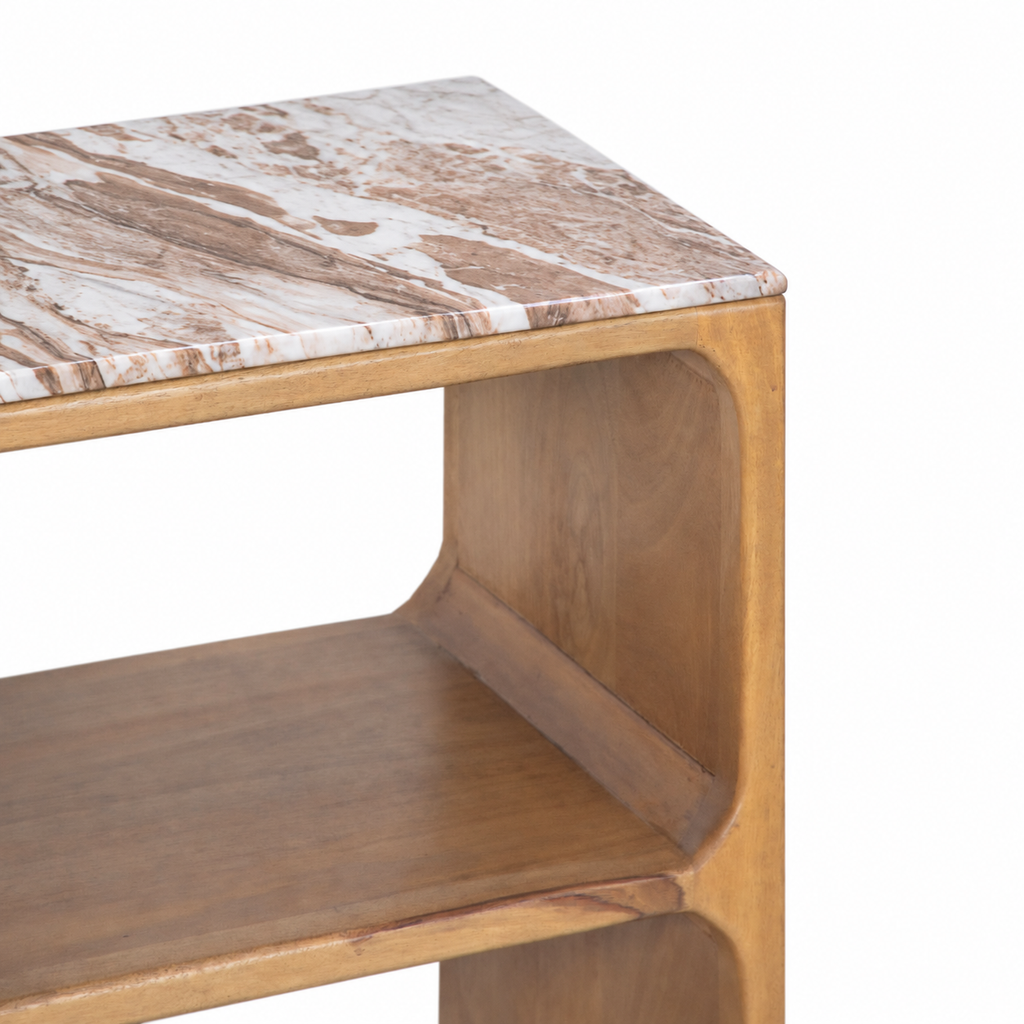 THE SOLENNE MARBLE-TOP NIGHTSTAND