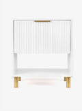Florence Fluted Bedside Table - White