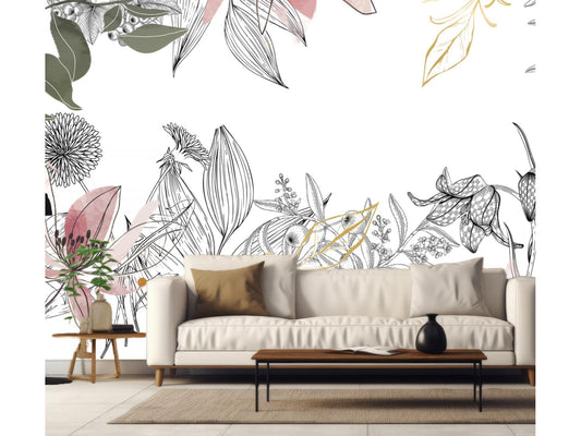 Wallpaper a medley of foliage