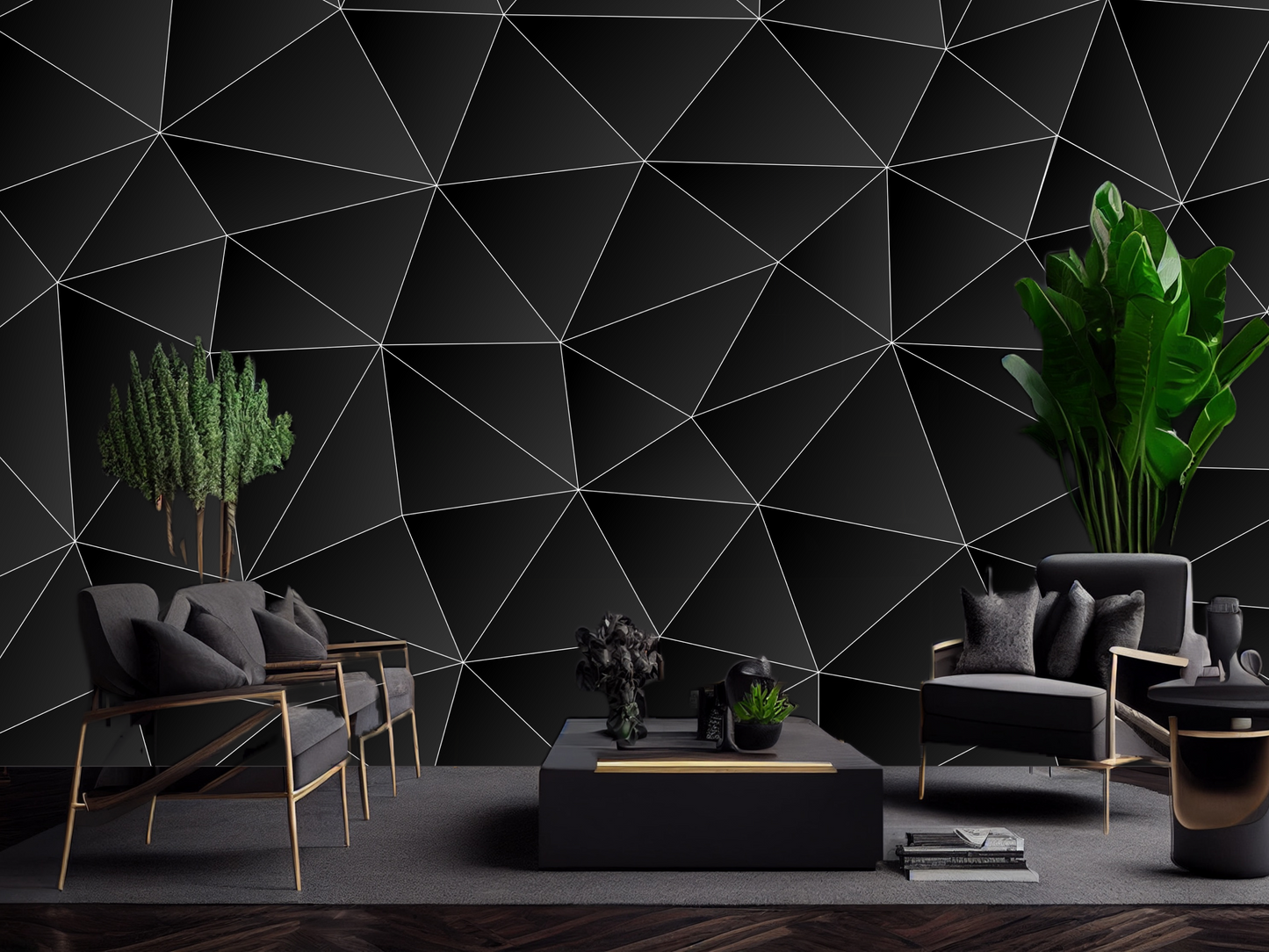 Wallpaper 3D Black Triangle