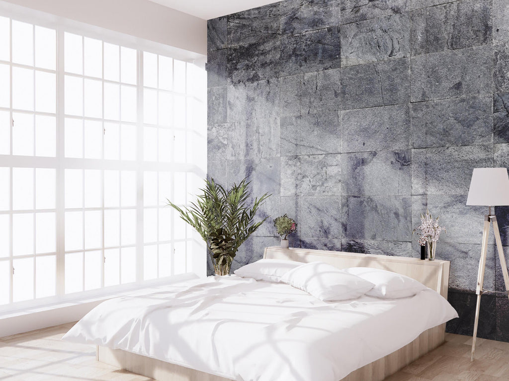 Panelled Wallpaper Slate Grey Brick