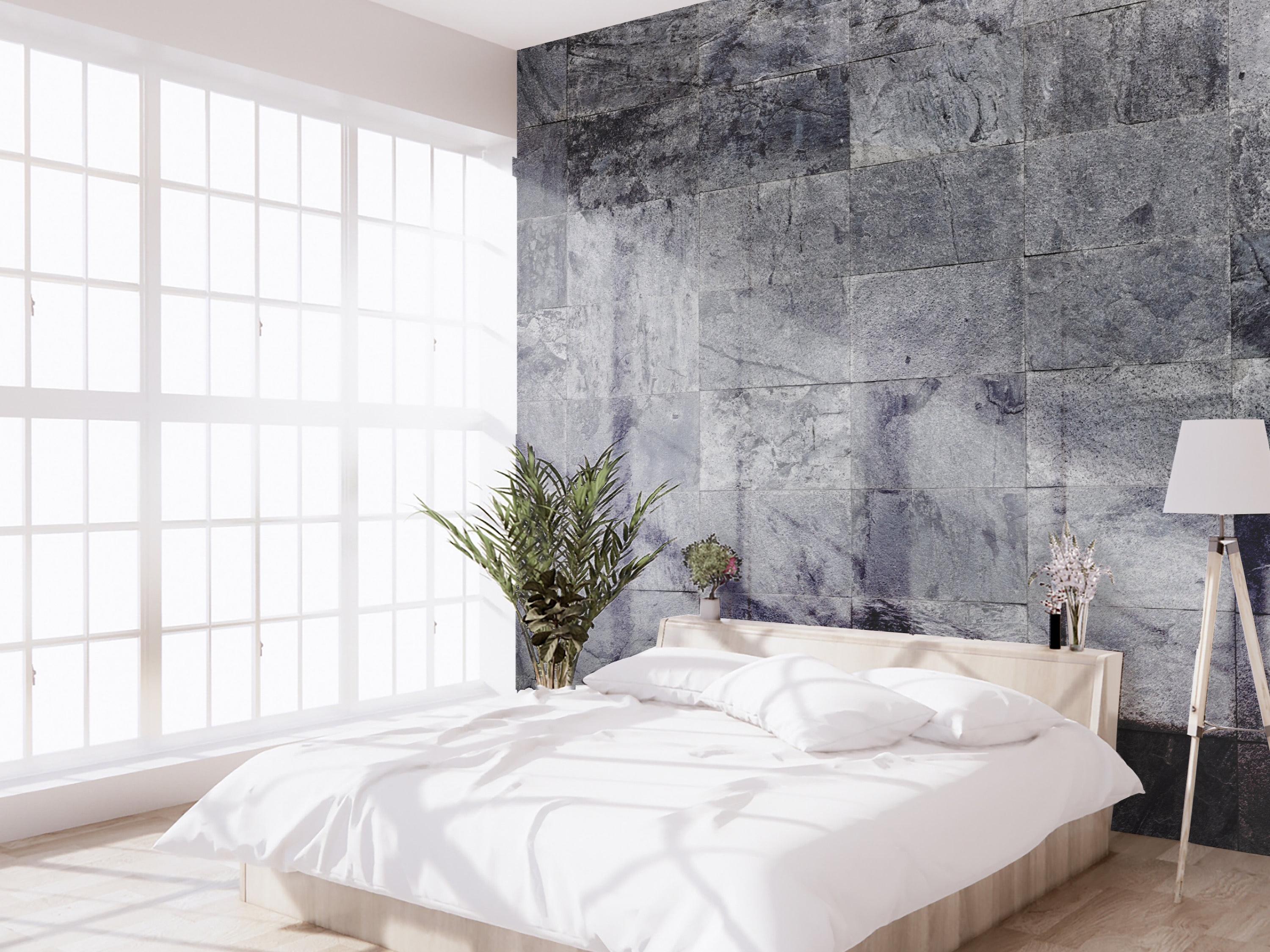 Panelled Wallpaper Slate Grey Brick