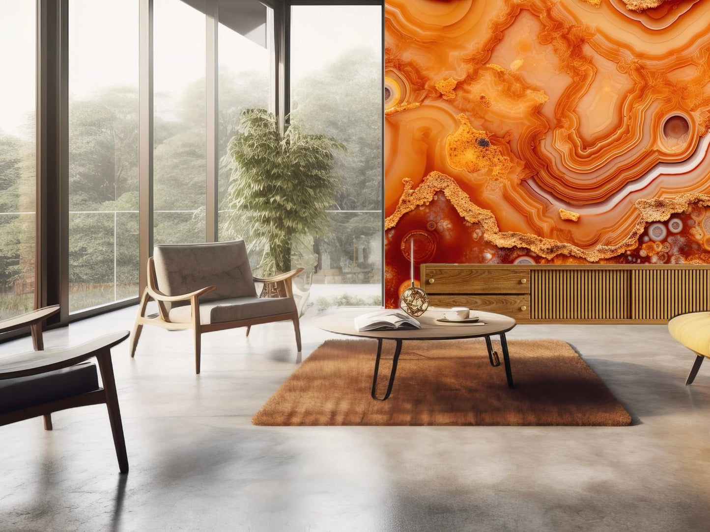 Wallpaper Marble Burnt Orange