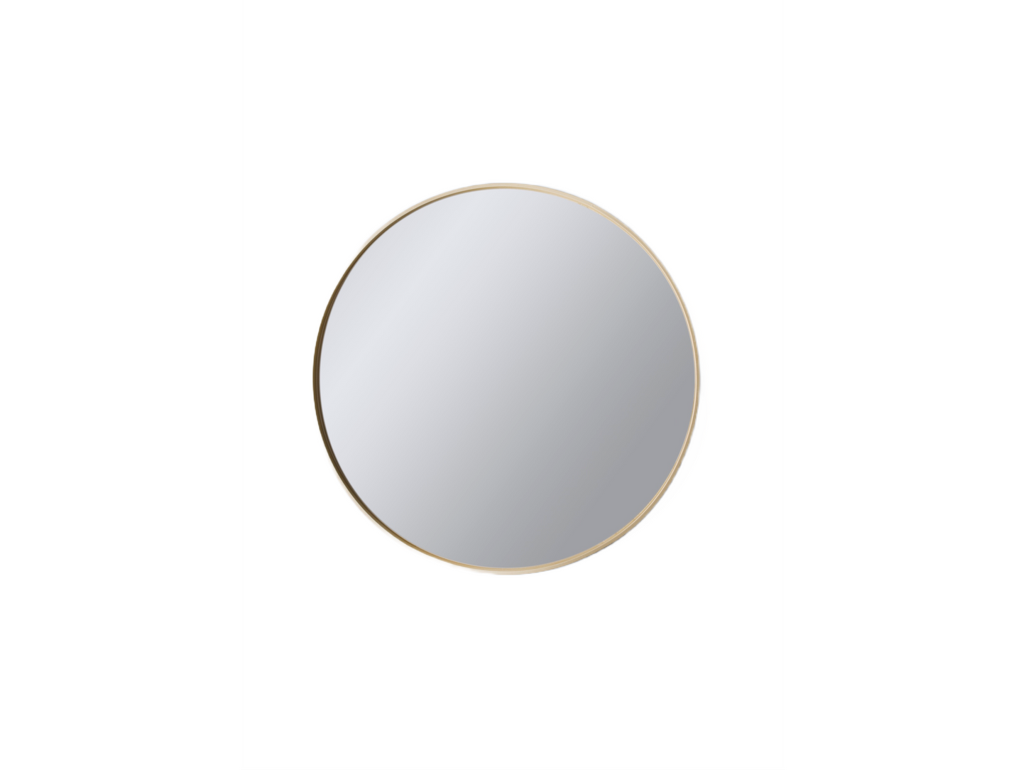Deep Frame Round Mirror Gold