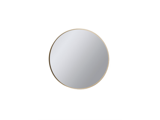 Deep Frame Round Mirror Gold