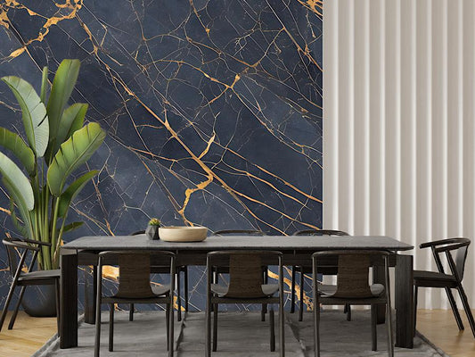 Wallpaper Blue Gilded