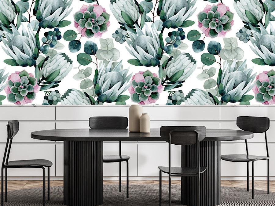 Wallpaper watercolour protea