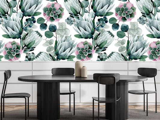 Wallpaper watercolour protea