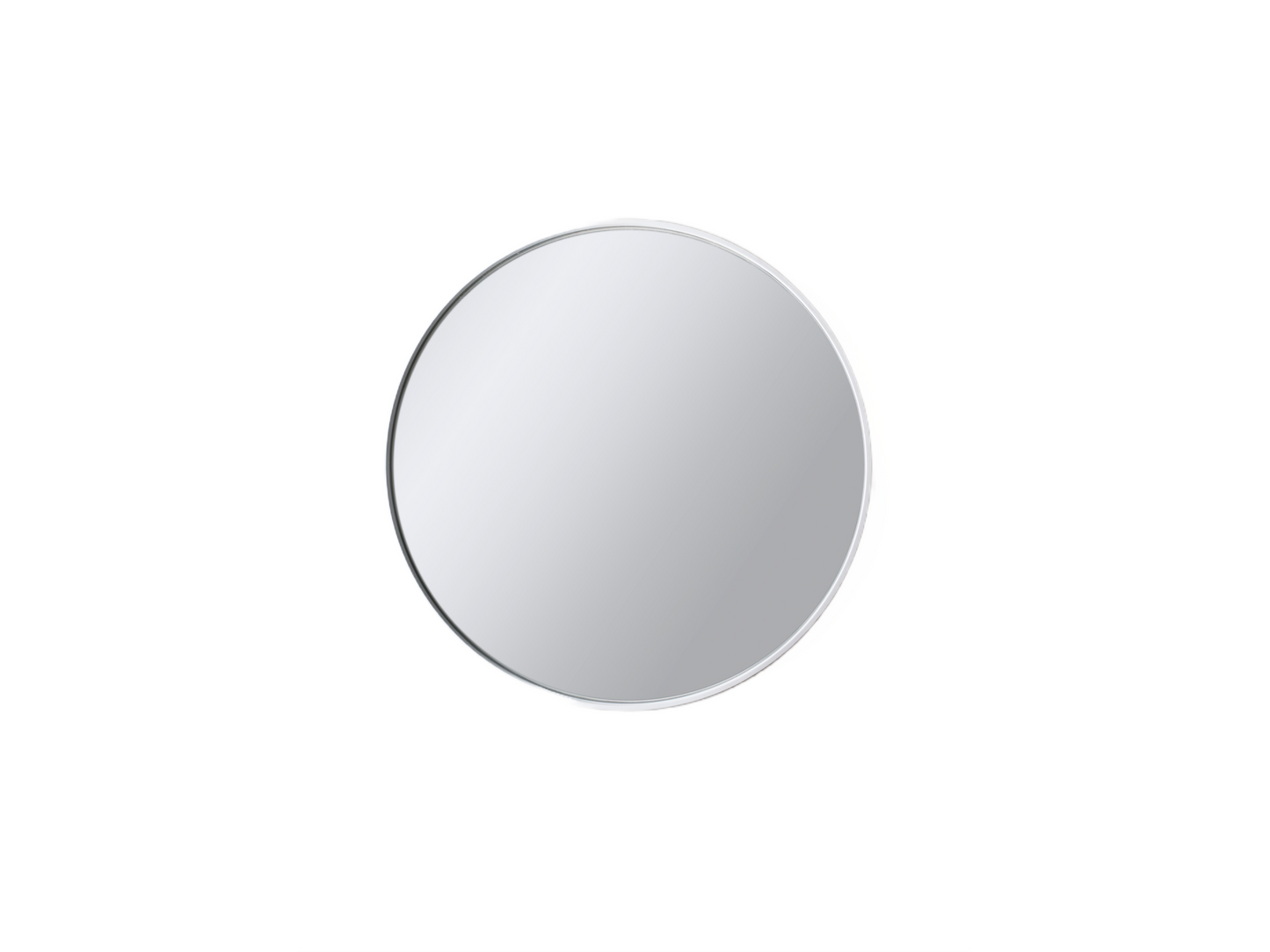 Deep Frame Round Mirror White